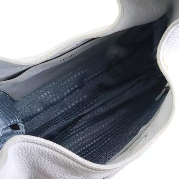 Auth PRADA Handbag Light Gray Leather - Picture 15 of 15